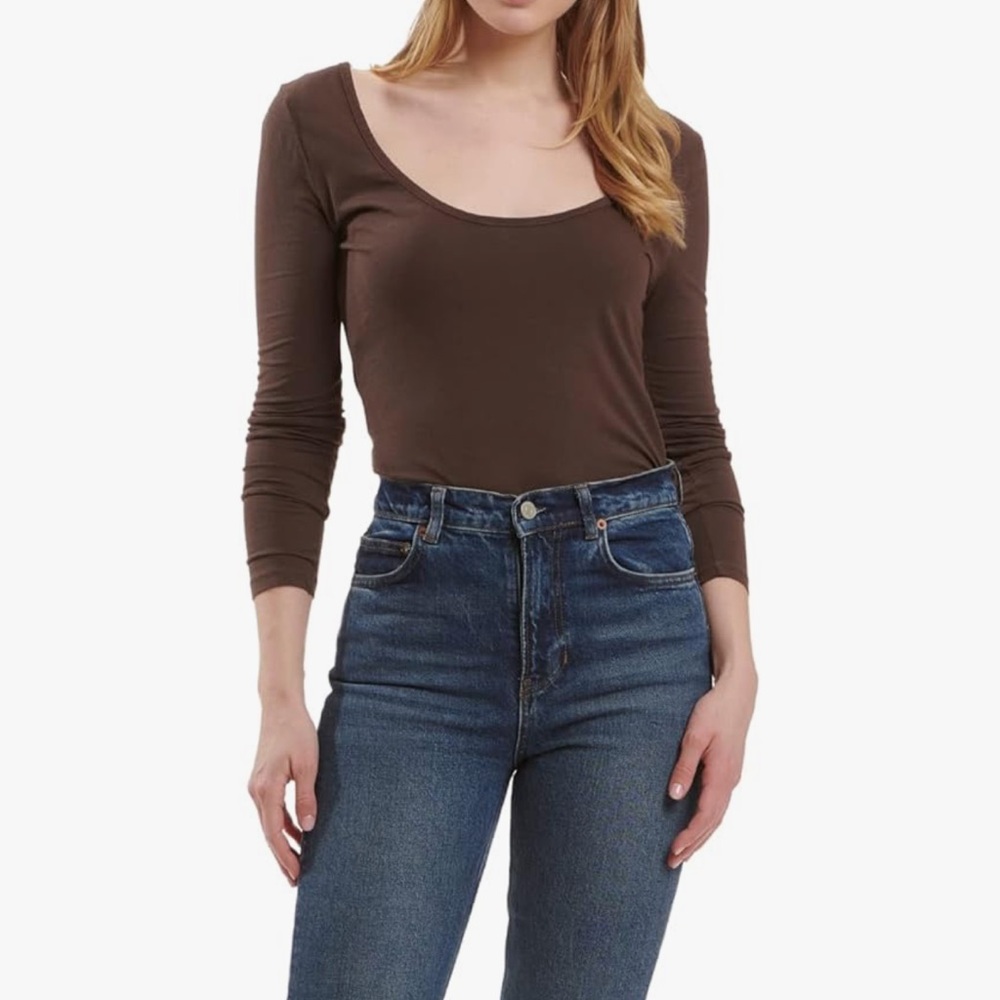 Splendid Long Sleeve Scoopneck Tee